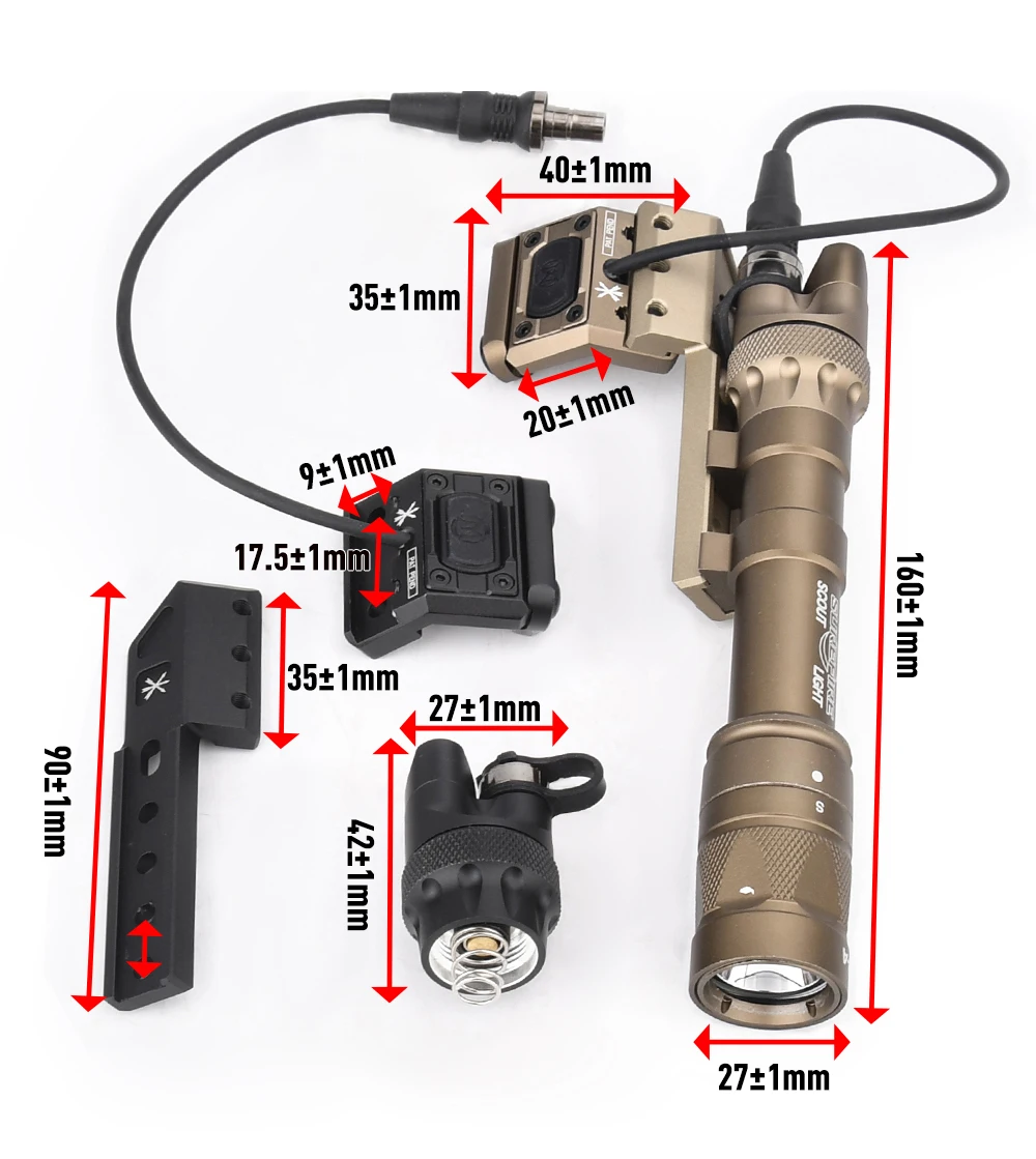 Kit de montaje desplazado para carril 20 mm