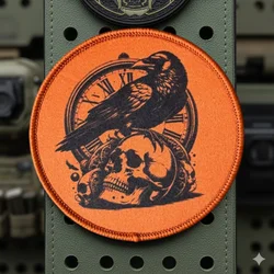 Parche táctico calavera y cuervo con velcro