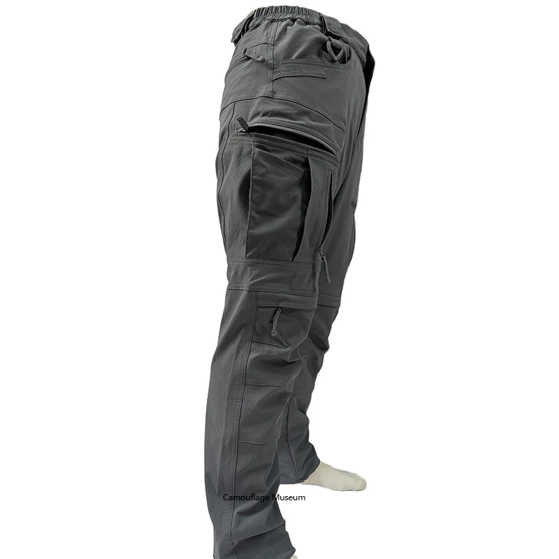 UF pantalones tácticos impermeables grises piel de naranja nailon - imagen 5