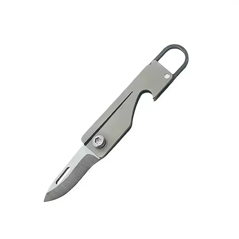 Navaja táctica de bolsillo de titanio plegable para llavero
