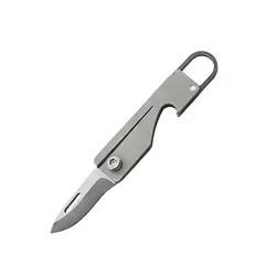 Navaja táctica de bolsillo de titanio plegable para llavero
