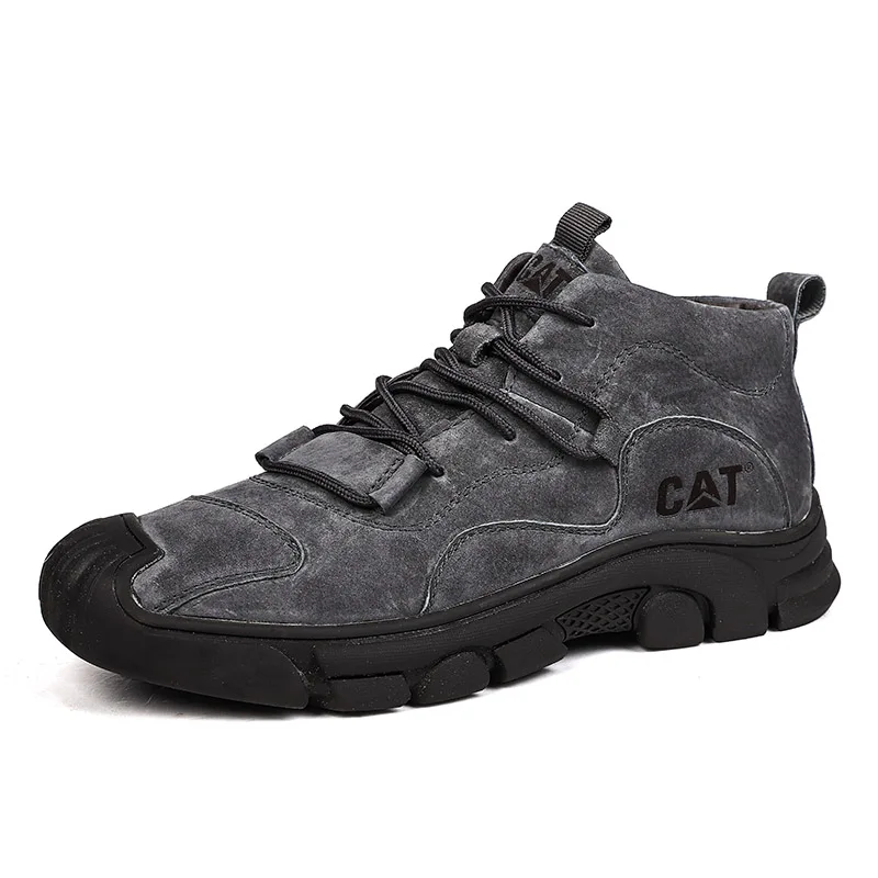 HIKEUP Botas militares de cuero impermeables para hombre Trekking - imagen 4