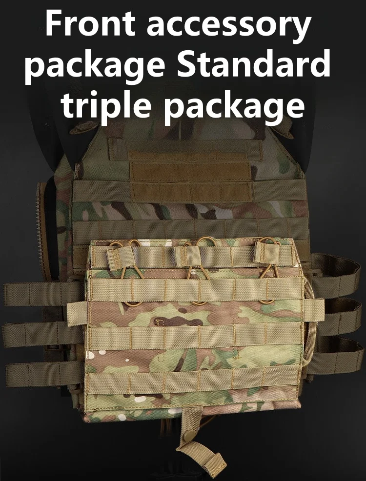 Paquete MOLLE triple visto de frente