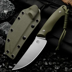 Cuchillo de hoja fija G10 para exteriores con funda