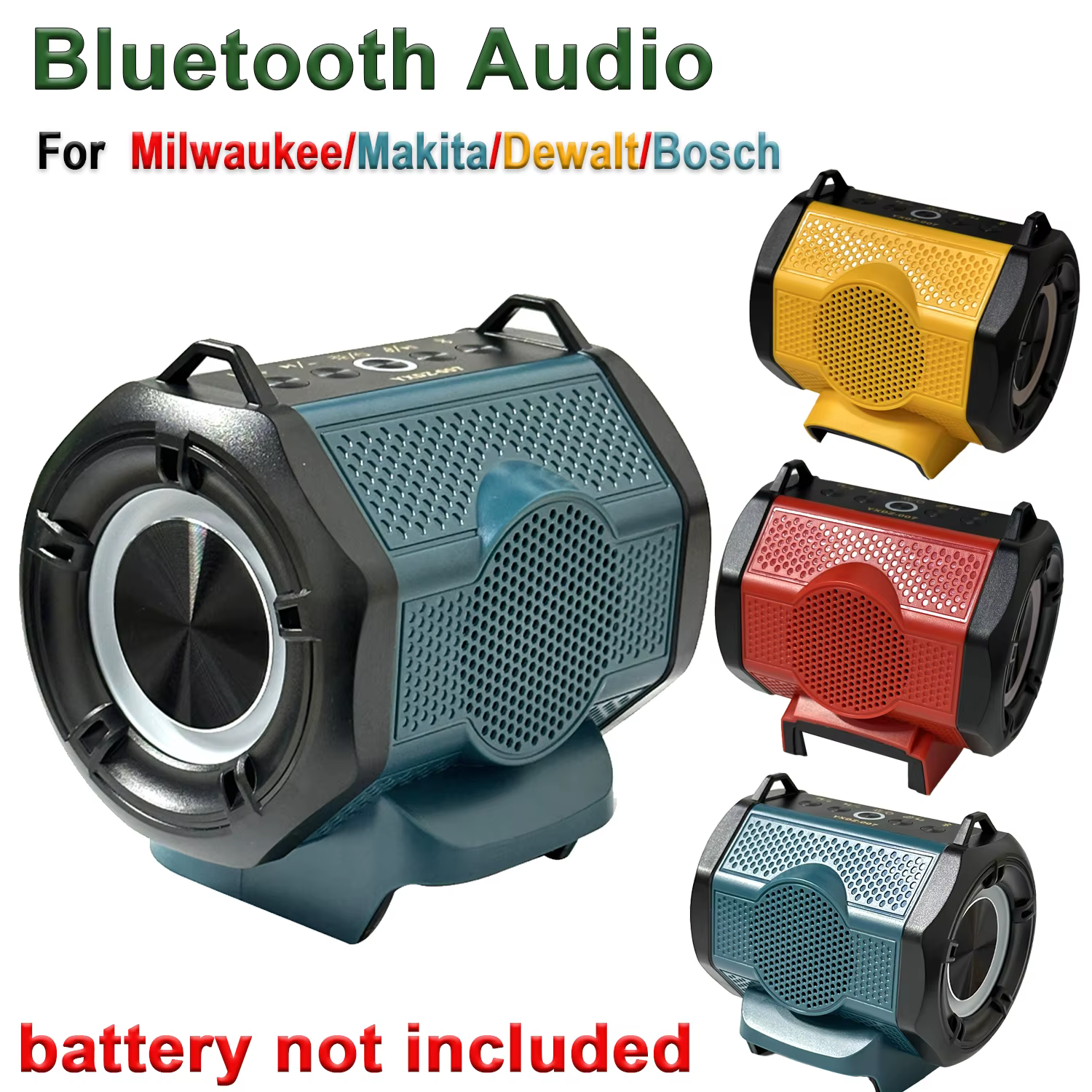 Altavoz Bluetooth con luces para Makita Dewalt Bosch, sin batería - imagen 2