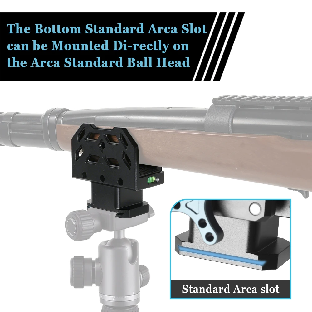 Adaptador Arca-Swiss para rifle con nivel de burbuja y base trípode - imagen 4