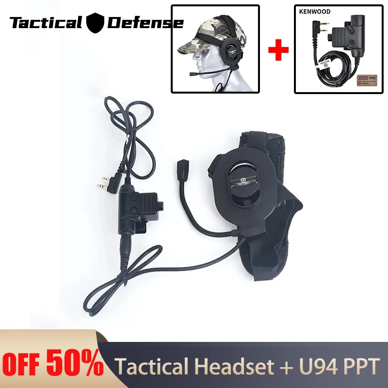 WADSN Bowman Elite II auriculares tácticos U94 PTT Kenwood