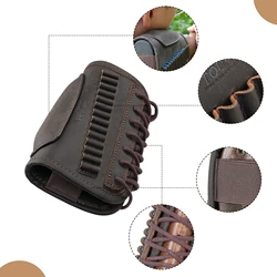 Fundilla culata rifle Tourbon en cuero con soporte mejilla y porta cartuchos