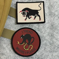 I TREAD Parche táctico toro negro bordado MOLLE – Moral militar