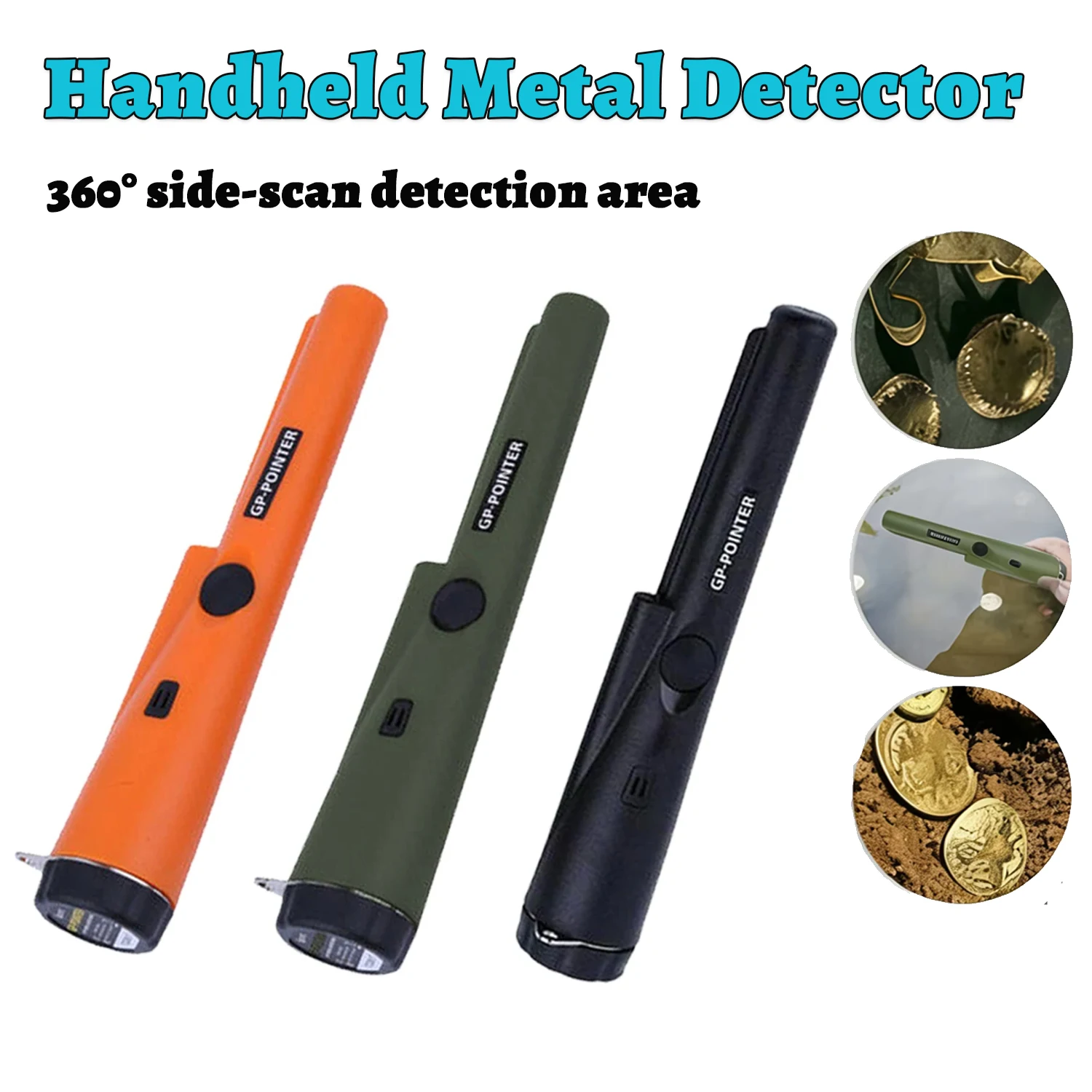 Pinpointer detector de metales impermeable IP66, vibración y audio - imagen 3