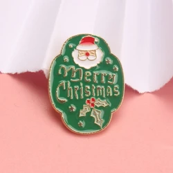Broche navideño pin esmaltado Papá Noel Feliz Navidad vintage