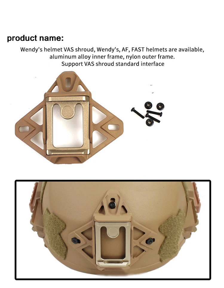 Casco con adaptador NVG Vas Shield instalado