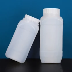 Botellas HDPE cuadradas con tapa de rosca apertura ancha para polvos