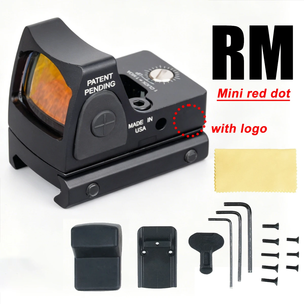 Mira de Punto Rojo Mini RM para Riel Picatinny 20 mm Glock - imagen 4
