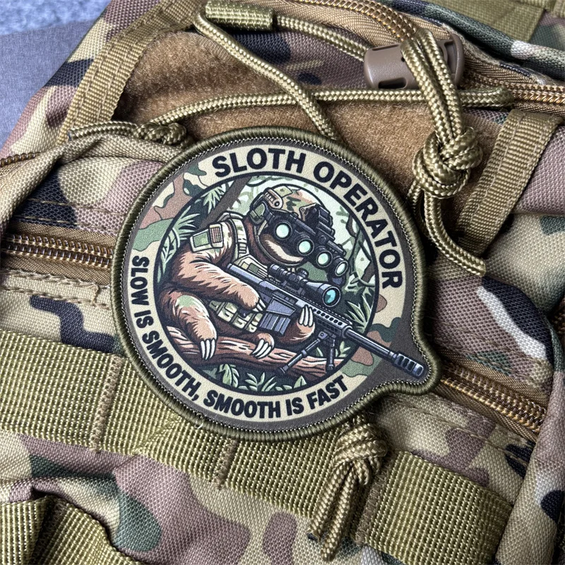Parche táctico SLOTH OPERATOR con velcro para uniforme y mochila - imagen 3