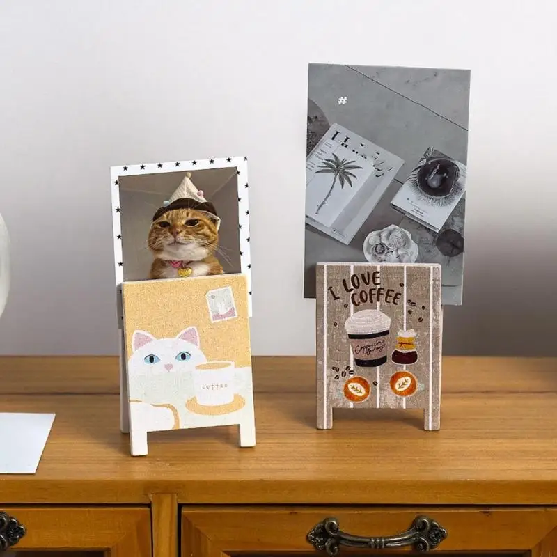 Soporte clip papel madera – organizador de notas y fotos escritorio - imagen 2