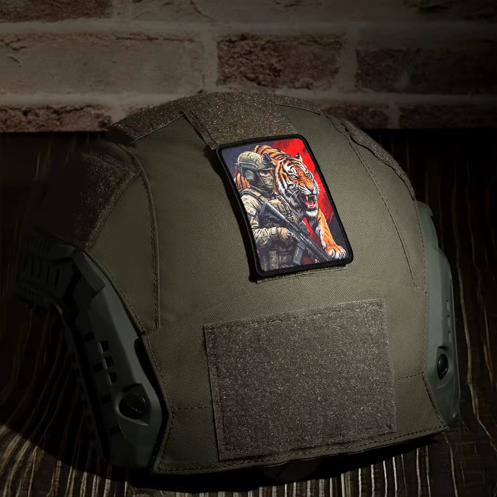 Parche táctico bordado operador tigre velcro para mochila y ropa