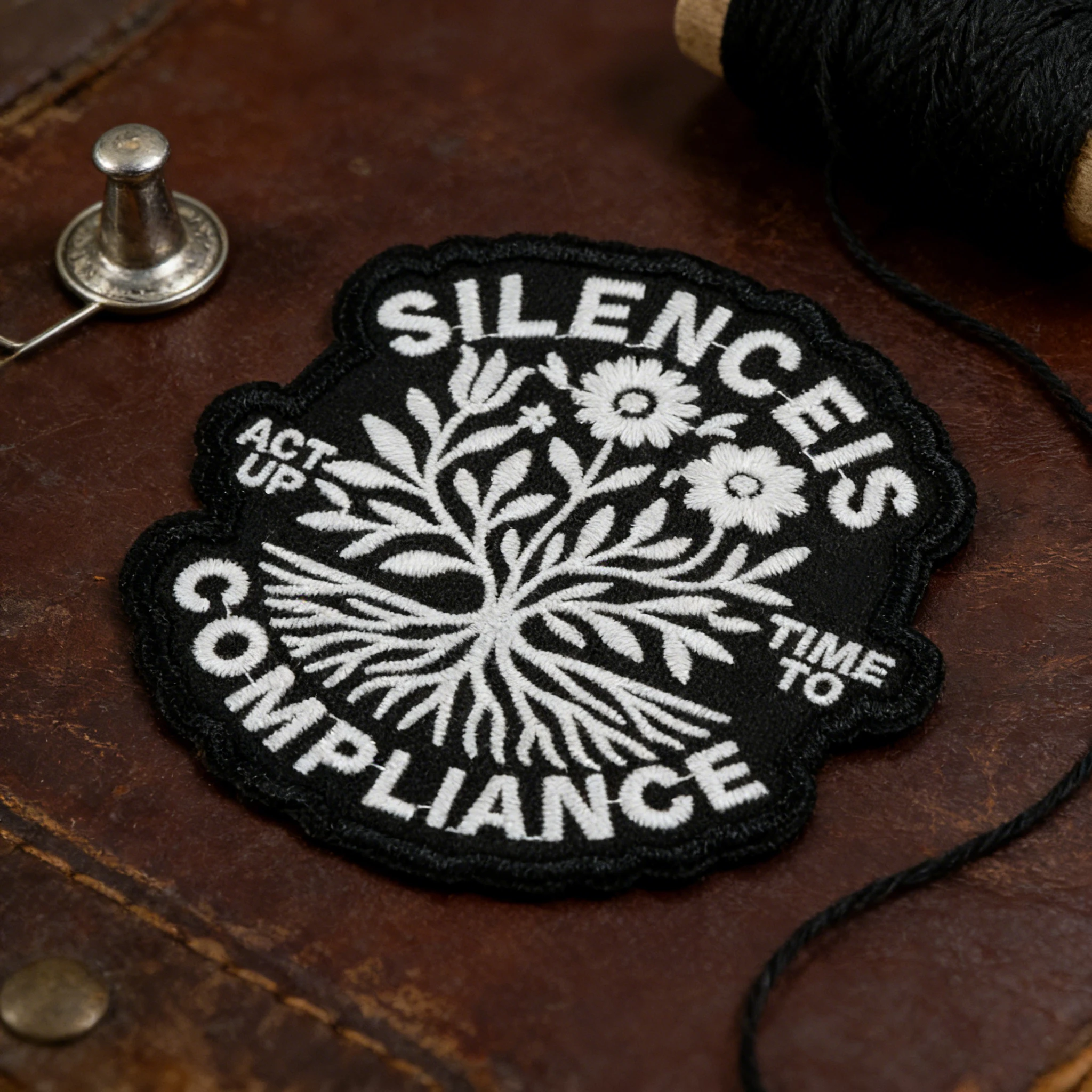 Silenceis Compliance parche bordado termoadhesivo flores slogan acción - imagen 5