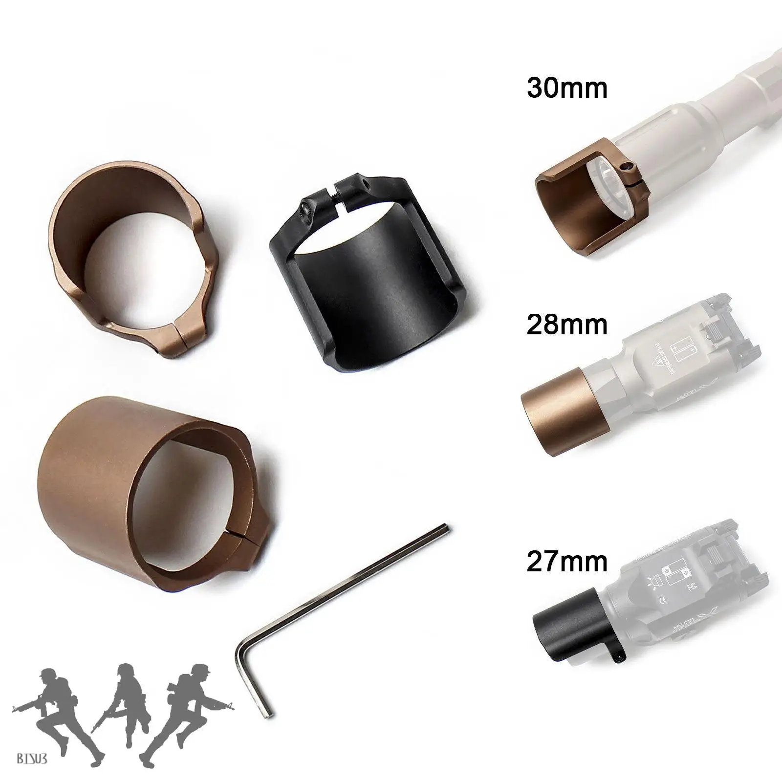 Funda protectora táctica para linterna compatible M300 M600 Modlite