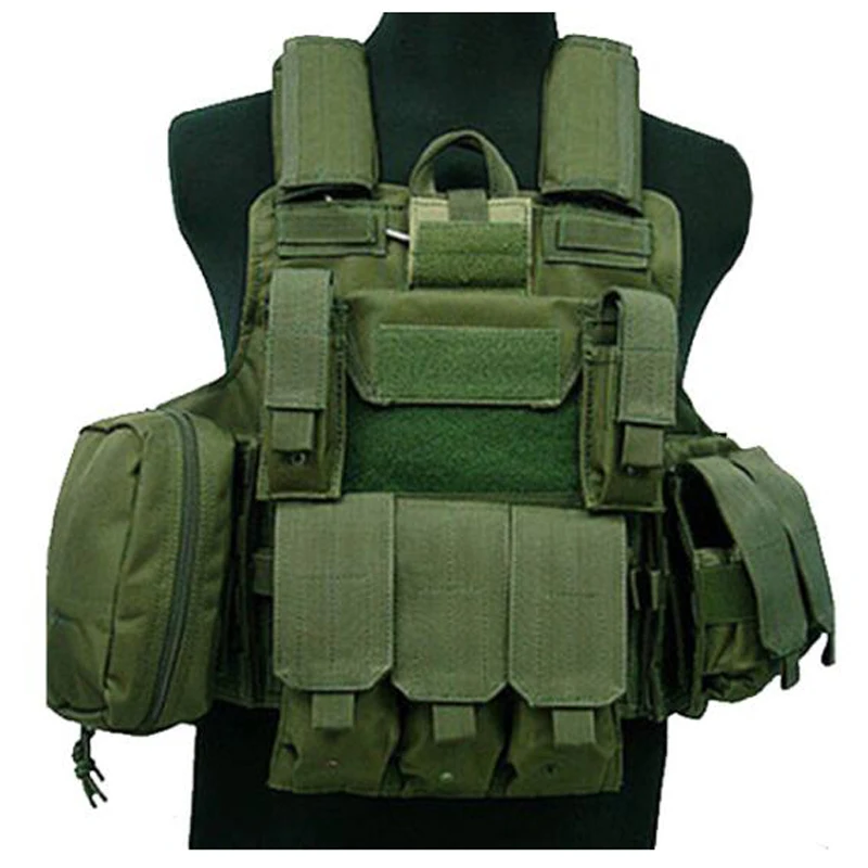 Chaleco táctico ATACS FG MOLLE con triple portacargadores – Airsoft y combate - imagen 5