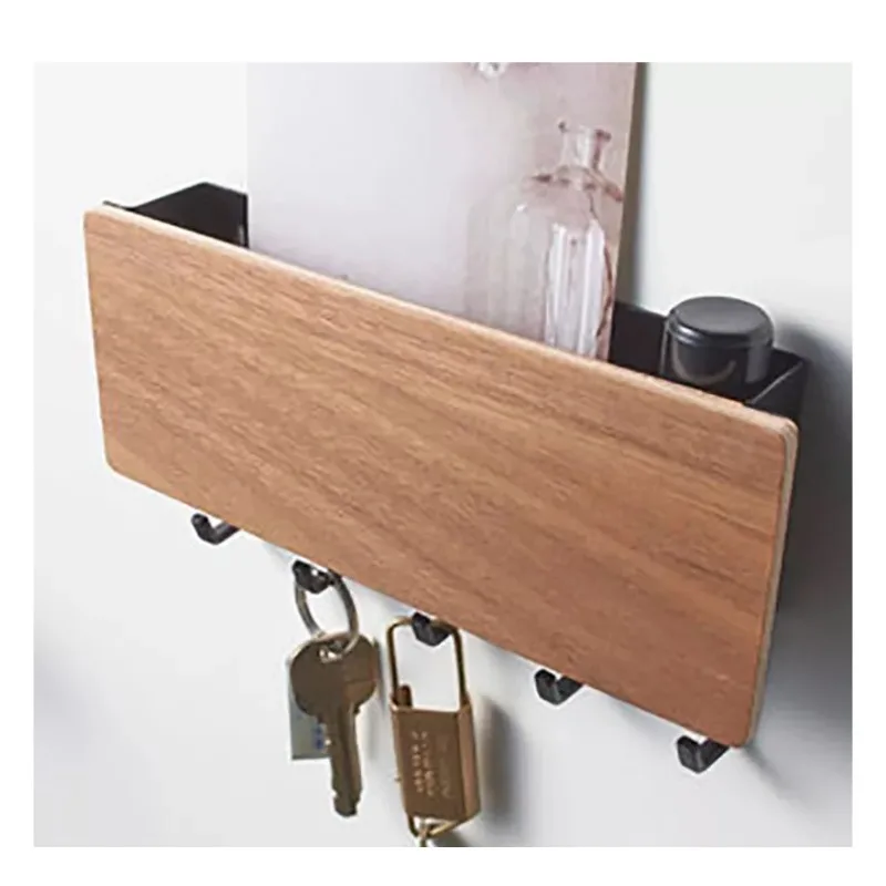 Perchero de pared con gancho y estante multifuncional