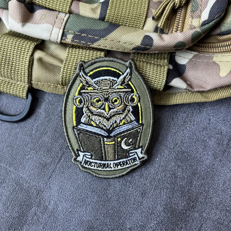Parche táctico bordado búho insignia moral con gancho y bucle - imagen 5