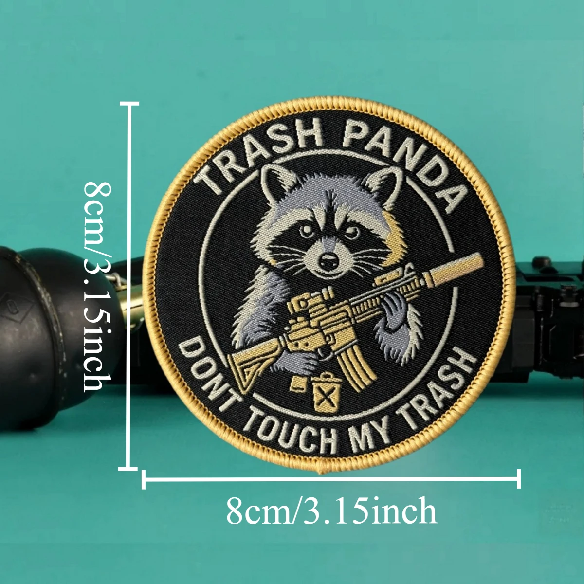 Trash Panda parche táctico con velcro bordado no tires basura - imagen 2