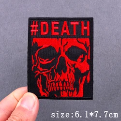 Parche bordado calavera para planchar estilo punk hip hop ropa