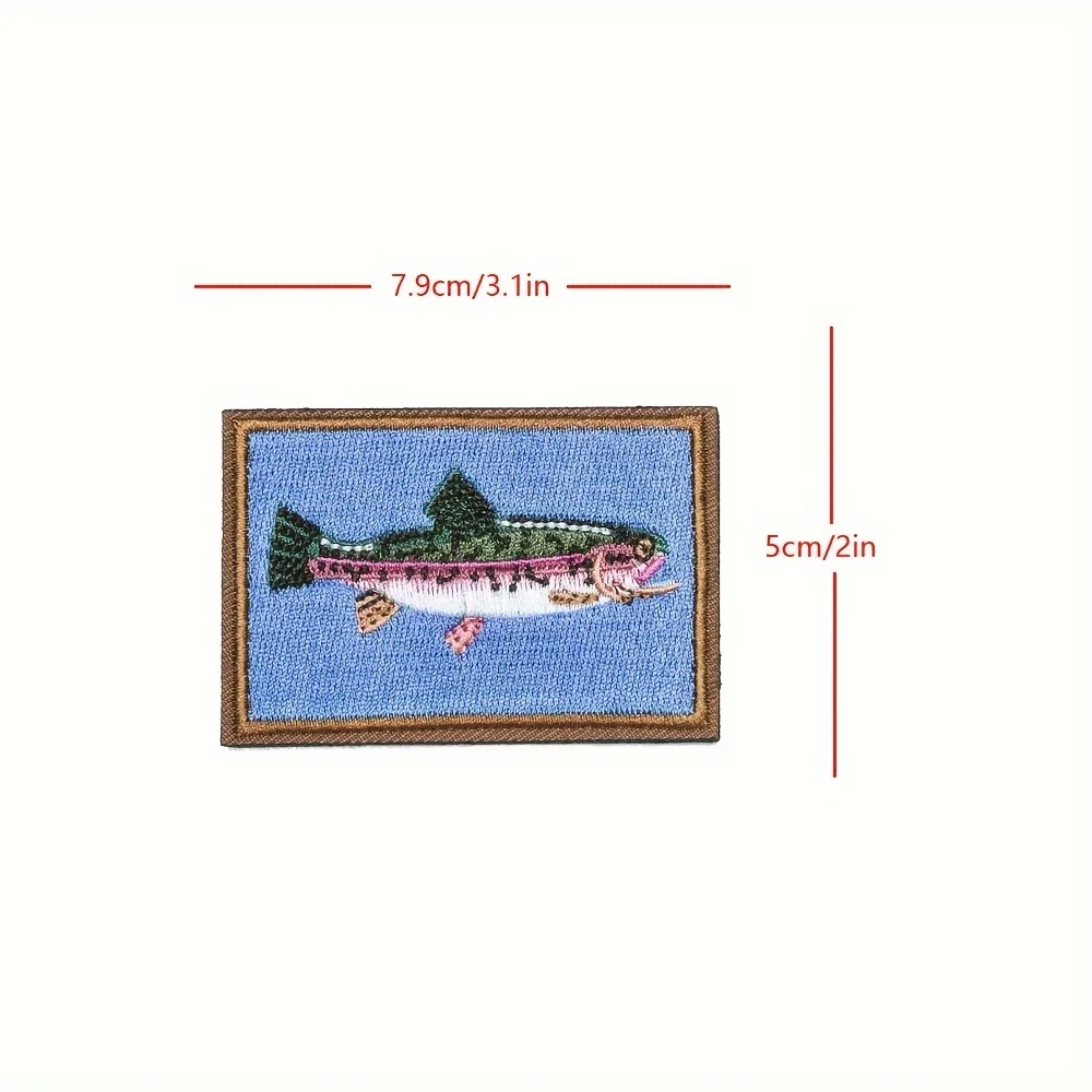 Parche táctico velcro bordado pesca trucha río – Para MOLLE - imagen 4