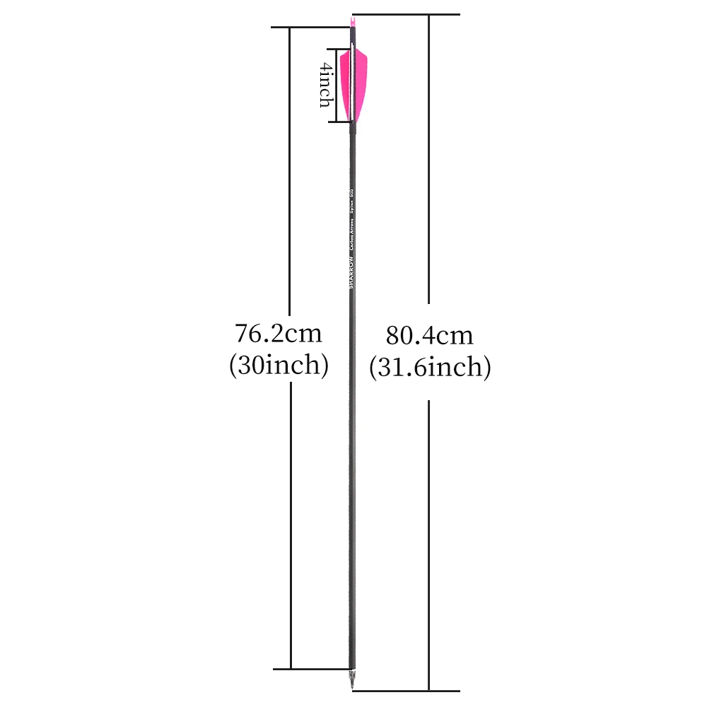Flechas Carbono Archery 31,6" Plumas Pavo 100gr Pack 12 Ud