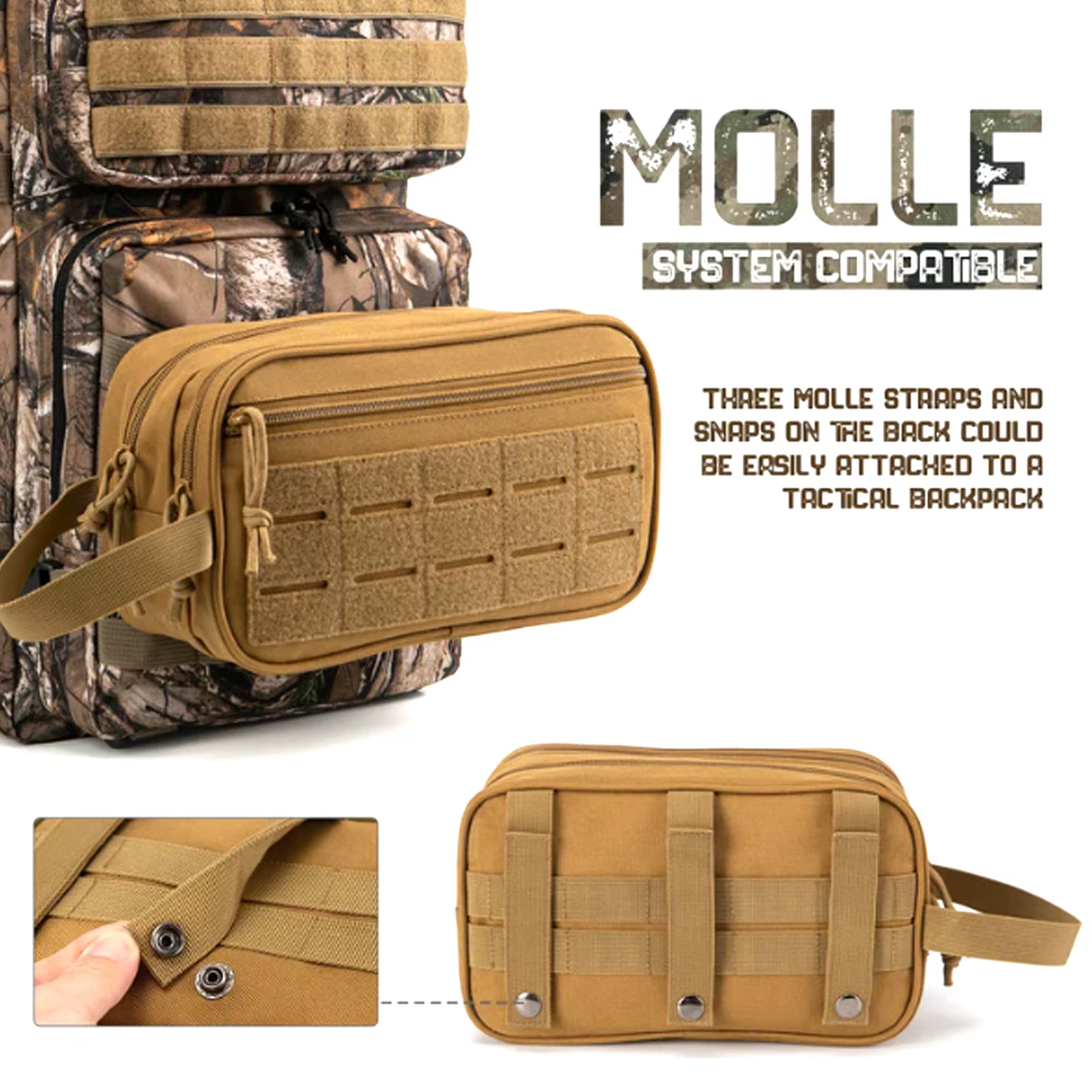 Bolsa de higiene con asa y correas MOLLE