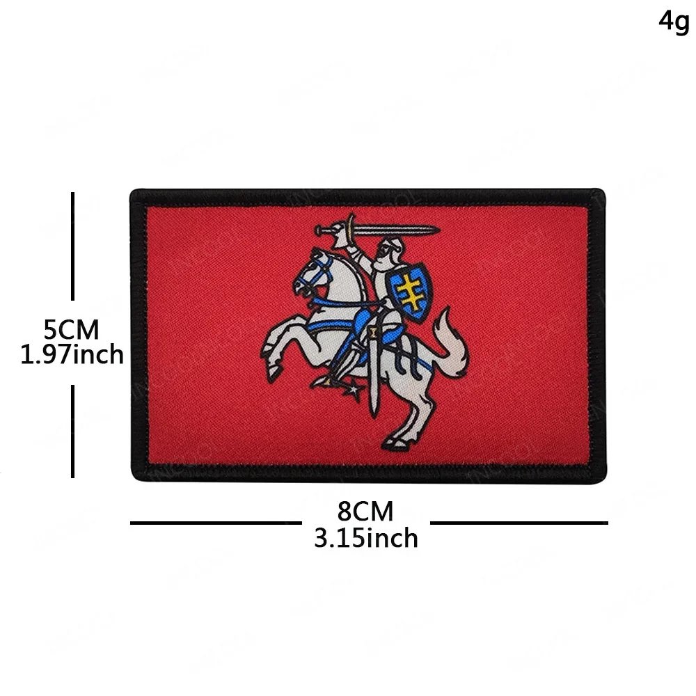 Parche reflectante bandera Lituania bordado – Brazalete táctico - imagen 4