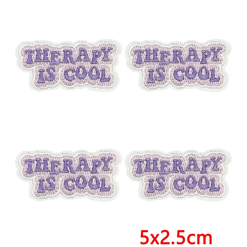 Parche termoadhesivo bordado letras positivas salud mental para ropa - imagen 2