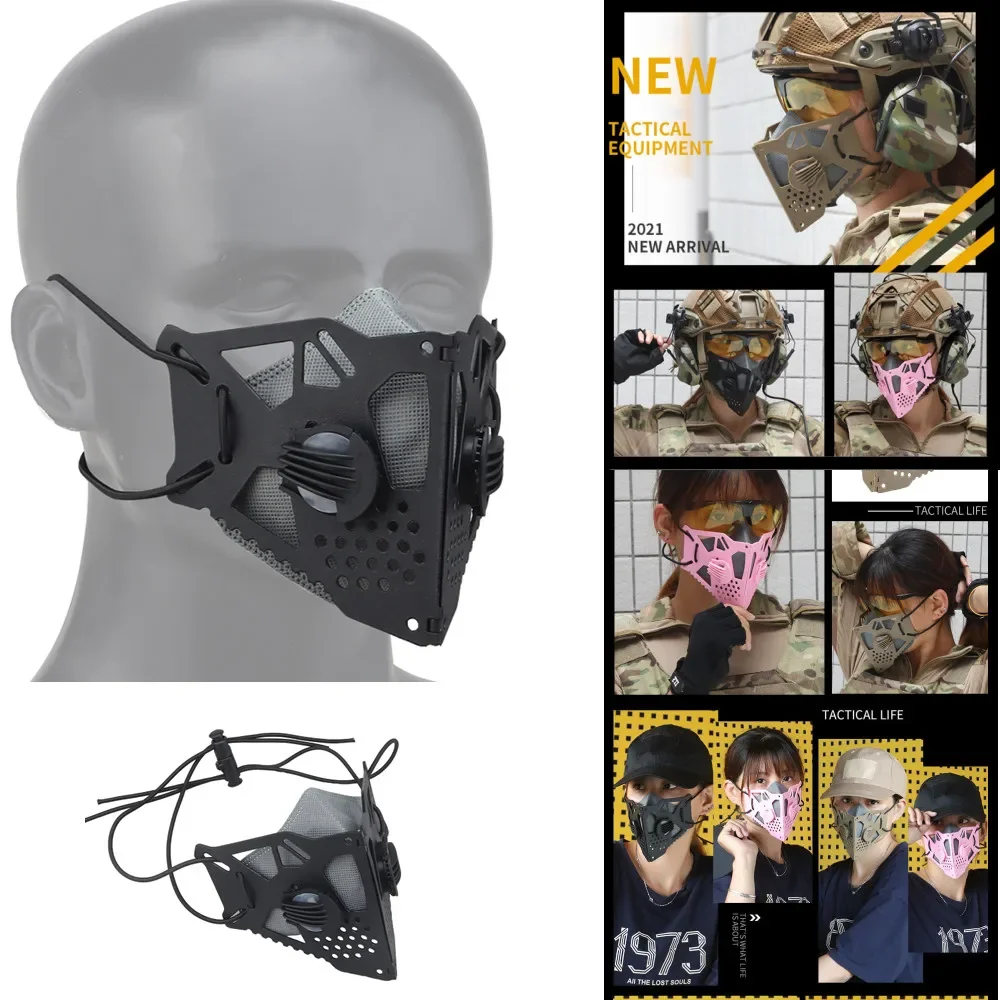 Máscara táctica airsoft media cara con filtro reemplazable - imagen 5