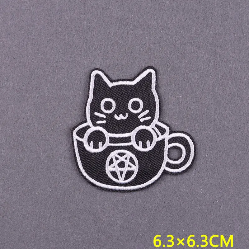 Parche bordado gato de bruja divertido para planchar la mochila - imagen 2