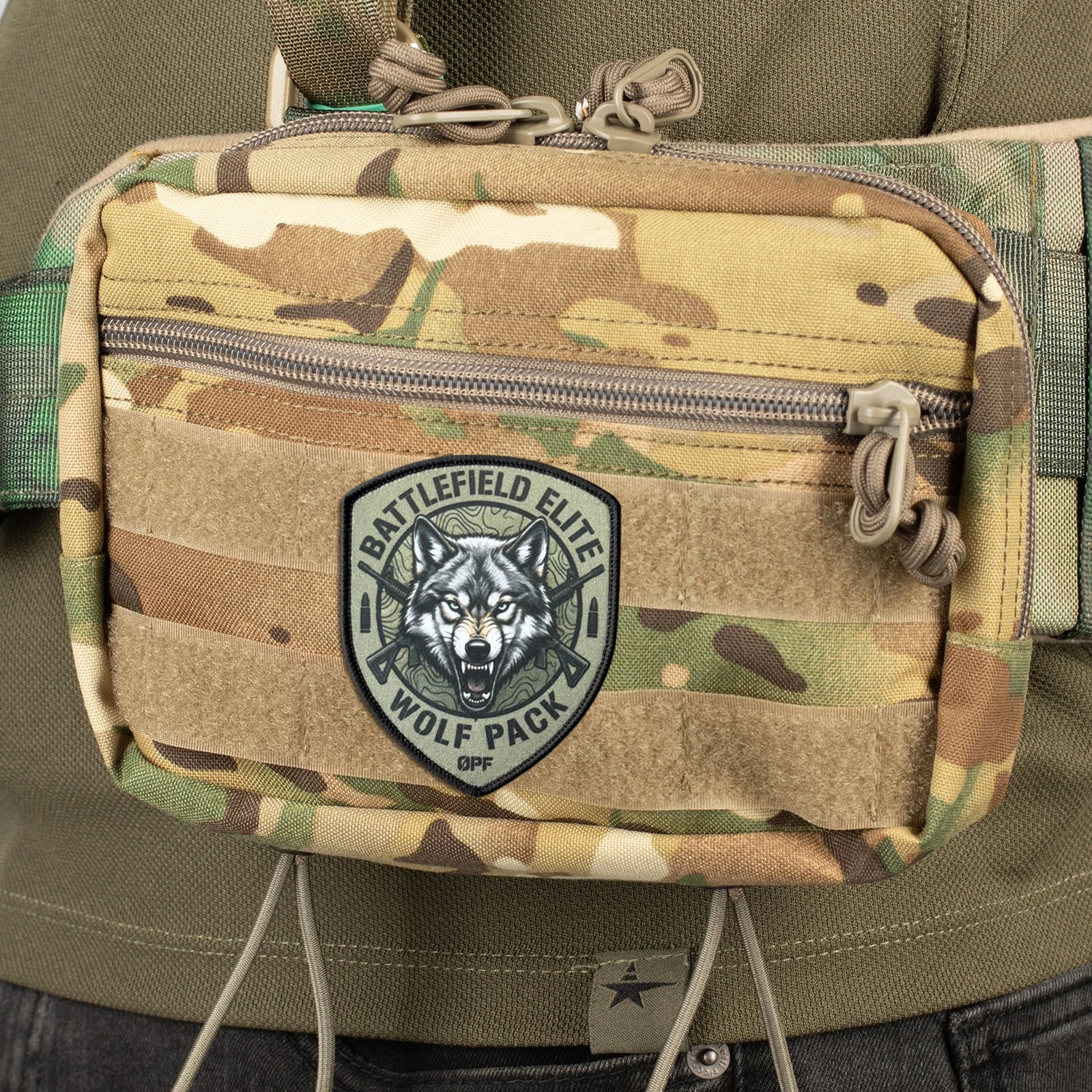 Parche táctico lobo con pistola – Ajuste MOLLE para chalecos y ropa - imagen 4