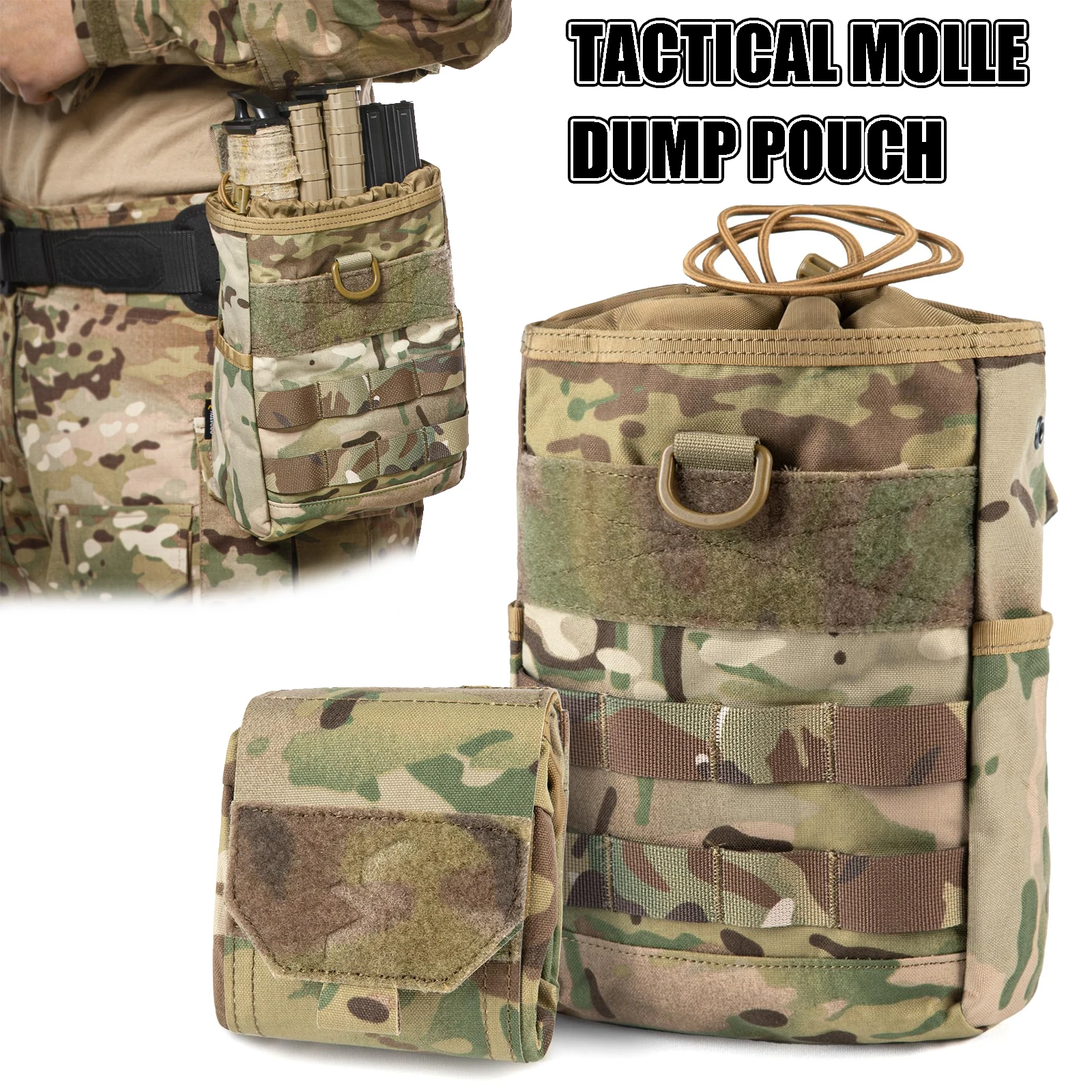 Bolsa táctica MOLLE con cordón plegable para cargadores - imagen 4