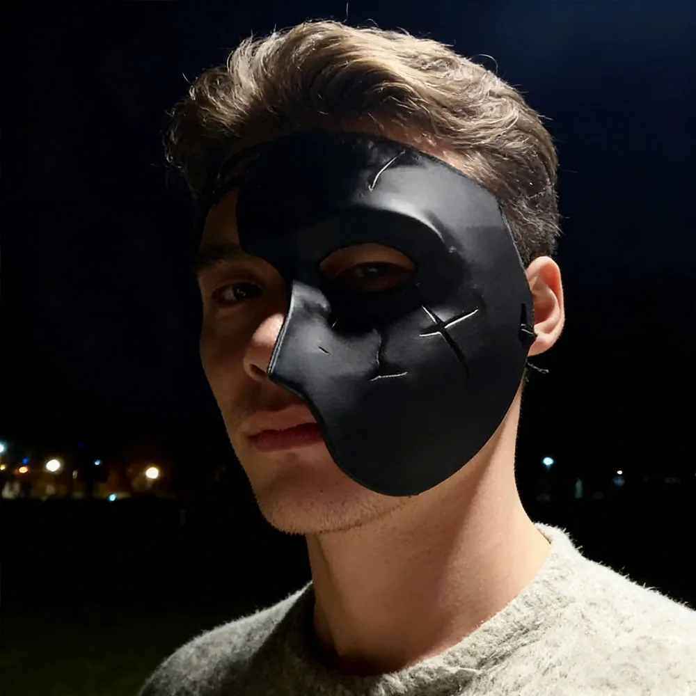 Máscara táctica media cara 3D impresa cuervo para cosplay - imagen 2