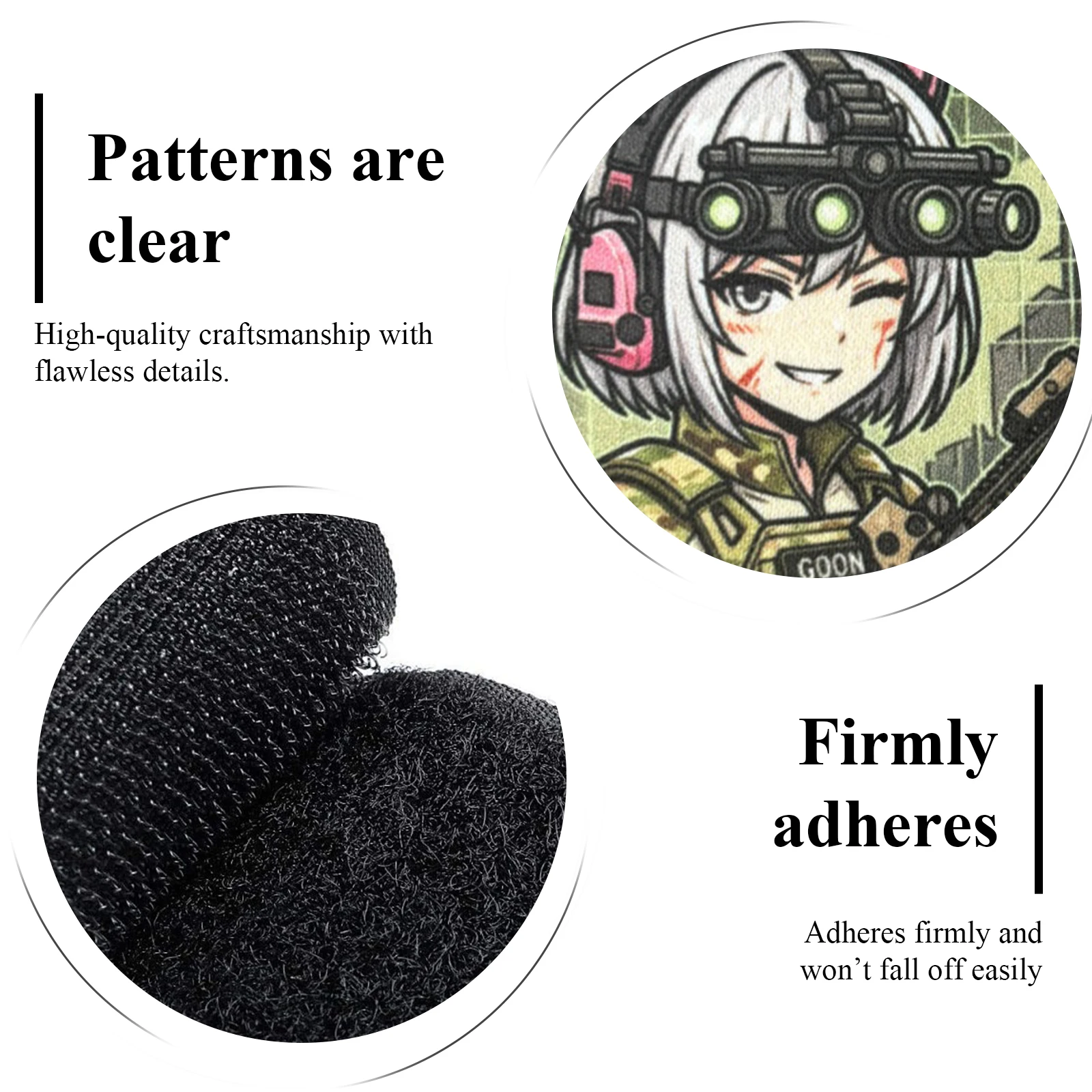 Parche Táctico Anime Chica – Hook Loop para Mochila y Ropa - imagen 2