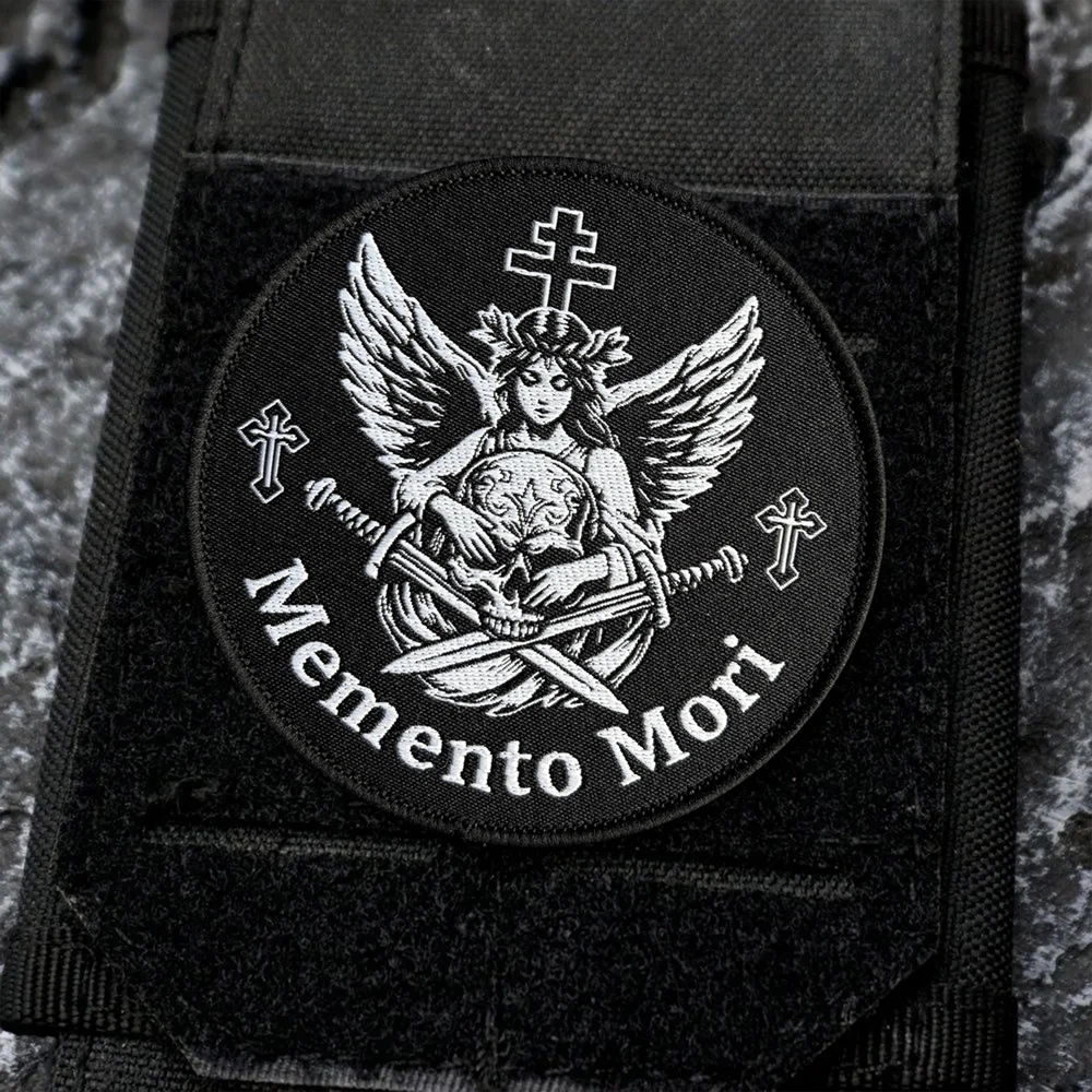 Parche táctico calavera Memento Mori con cruz ortodoxa velcro - imagen 5