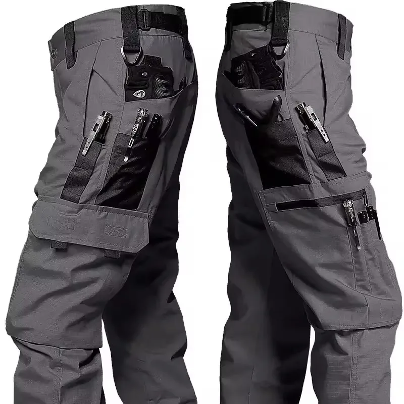 Pantalones tácticos cargo impermeables hombre con múltiples bolsillos - imagen 4