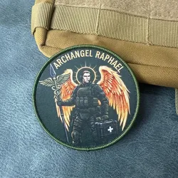 Parche táctico arcángel Rafael con gancho y bucle para mochila