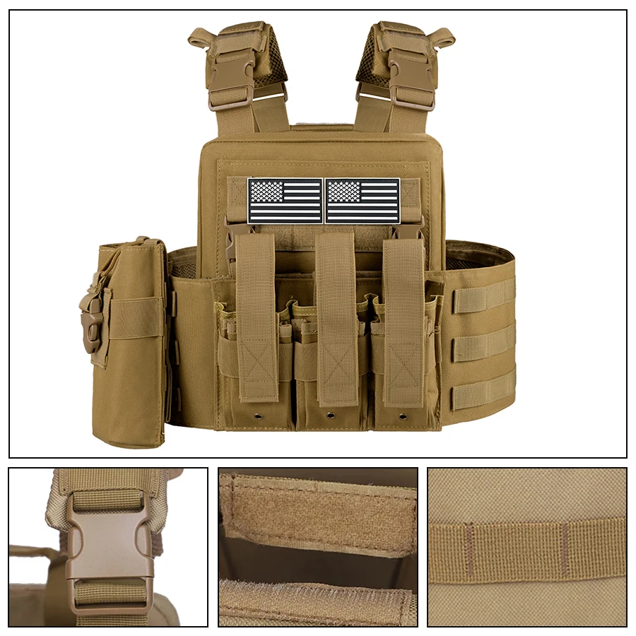 Chaleco táctico resistente con bolsa trasera para accesorios - imagen 3