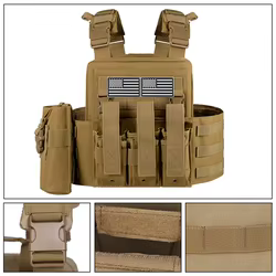 Chaleco táctico resistente con bolsa trasera para accesorios
