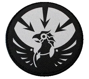 SCP emblema parche táctico reflectante circular negro con velcro - imagen 4