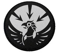 SCP emblema parche táctico reflectante circular negro con velcro