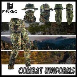 Pantalones tácticos camuflaje ripstop ruso con cordón para hombre