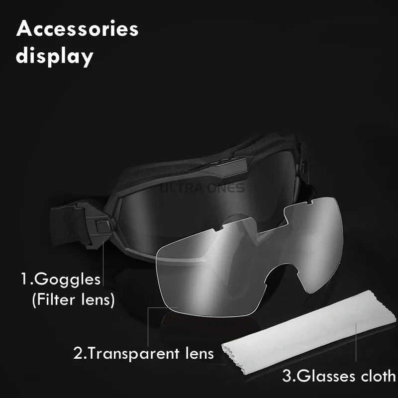 CS Gafas tácticas antivaho con microventilador, a prueba de polvo - imagen 5