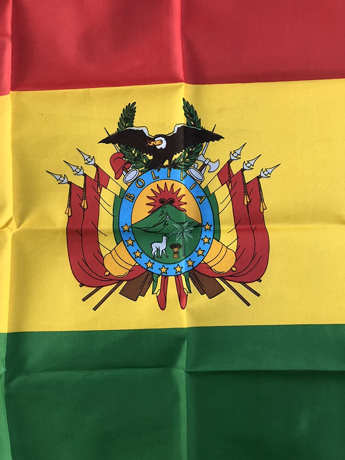 Bandera de Bolivia sujeta a un mástil