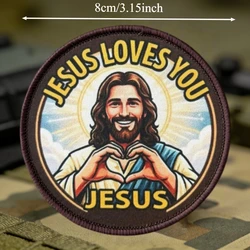 Parche táctico moral con gancho y bucle Jesús te ama para ropa